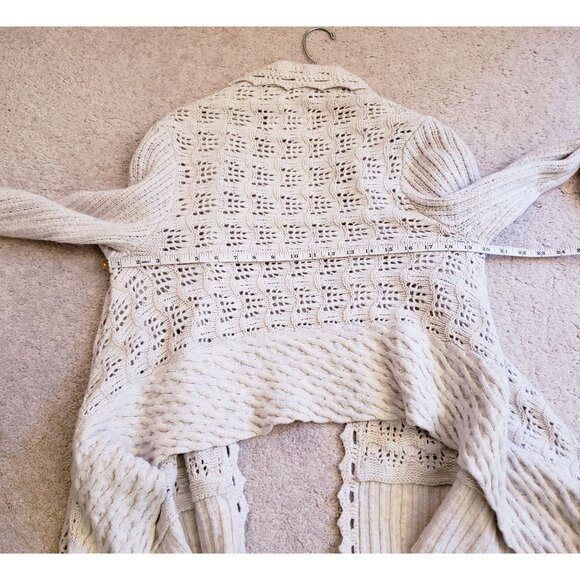 AllSaints Theo Short Off White Wrap Luxurious Knit Cardigan Size M/L 12-14 EUC - Picture 6 of 14